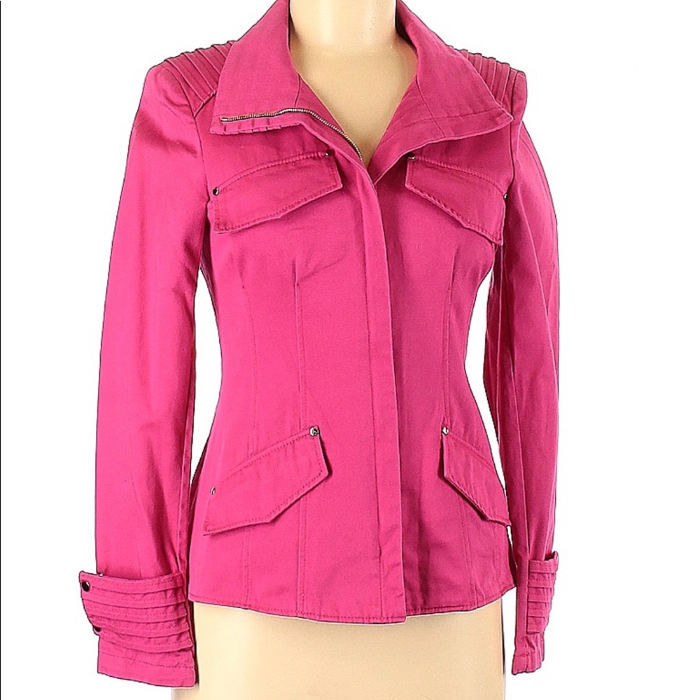 CH Carolina Herrera hot pink Denim jacket